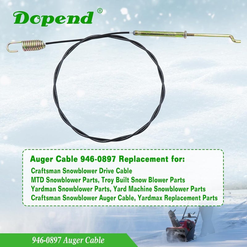 Dopend 946-0897 Auger Cable for MTD, Craftsman, Troy Bilt, Yard Man, Yard Machine Snowblower Parts, Replaces 746-0897, 746-0897A, 946-0897A Auger Cable 946-0897 - Image 2